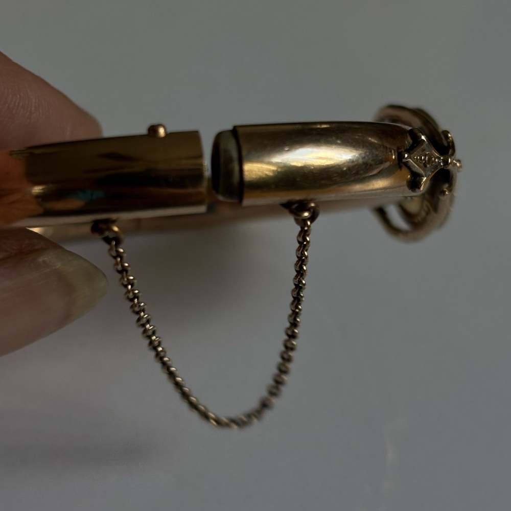 Unique Vintage Austin&Stones Gold filled- plated Hinged Bangle Bracelet  1907ss - Picture 8 of 14